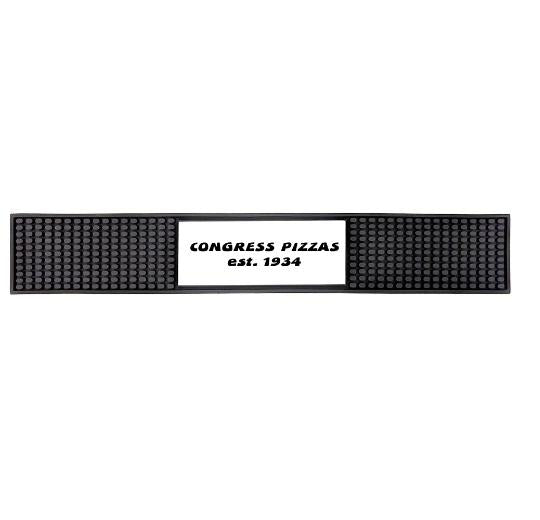 Custom Rubber Bar Mat with Rectangle Imprint Area - 22.75L″ x 3.4″W