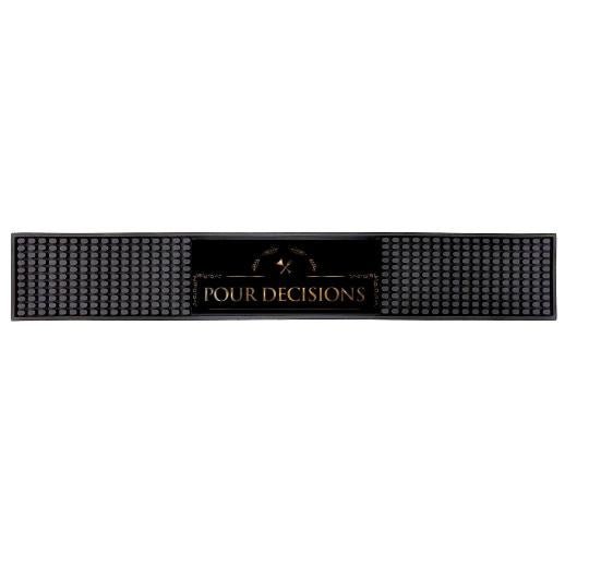 Custom Rubber Bar Mat with Rectangle Imprint Area - 22.75L″ x 3.4″W