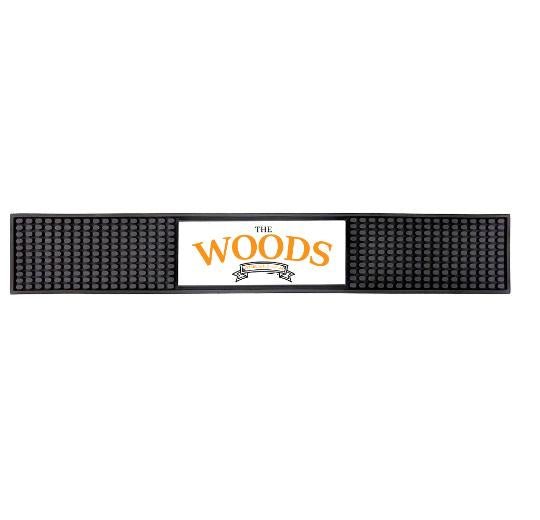Custom Rubber Bar Mat with Rectangle Imprint Area - 22.75L″ x 3.4″W