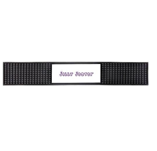 Custom Rubber Bar Mat with Rectangle Imprint Area - 22.75L″ x 3.4″W