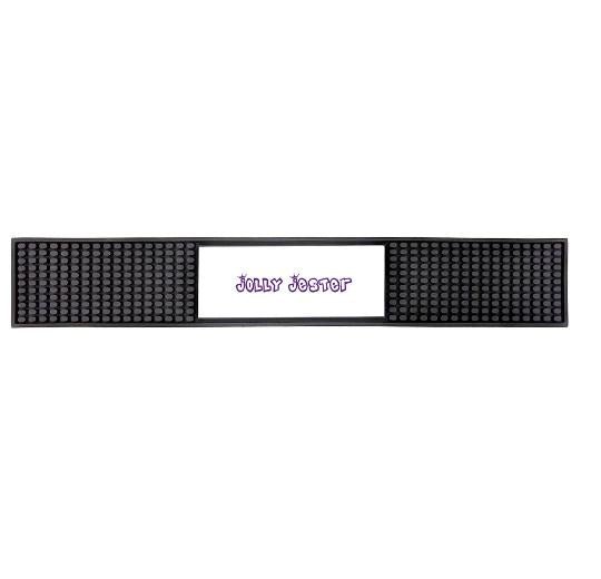 Custom Rubber Bar Mat with Rectangle Imprint Area - 22.75L″ x 3.4″W