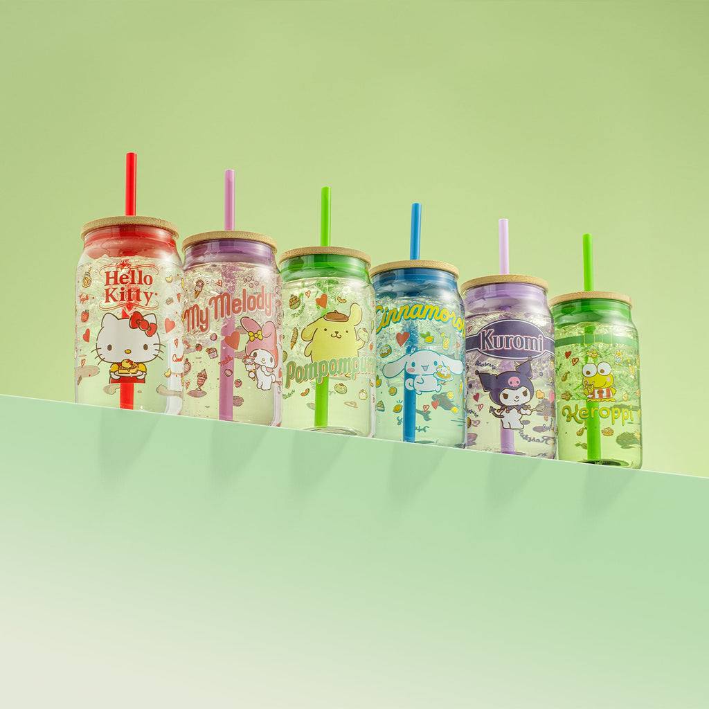 Hello Kitty® and Friends Favorite Flavor Kuromi Glass Tumbler with Bamboo Lid and Straw