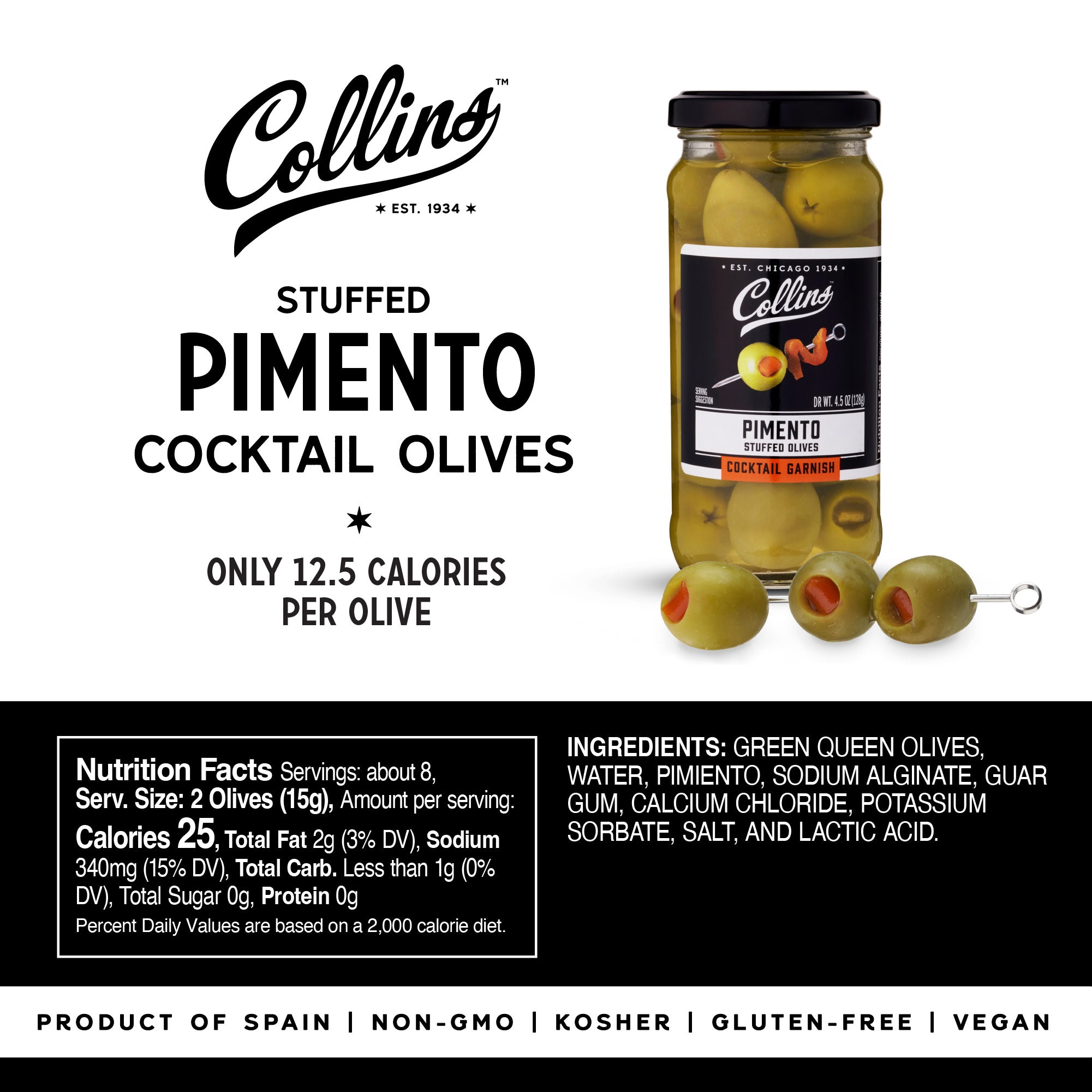 Gourmet Martini Pimento Olives 4.5 oz