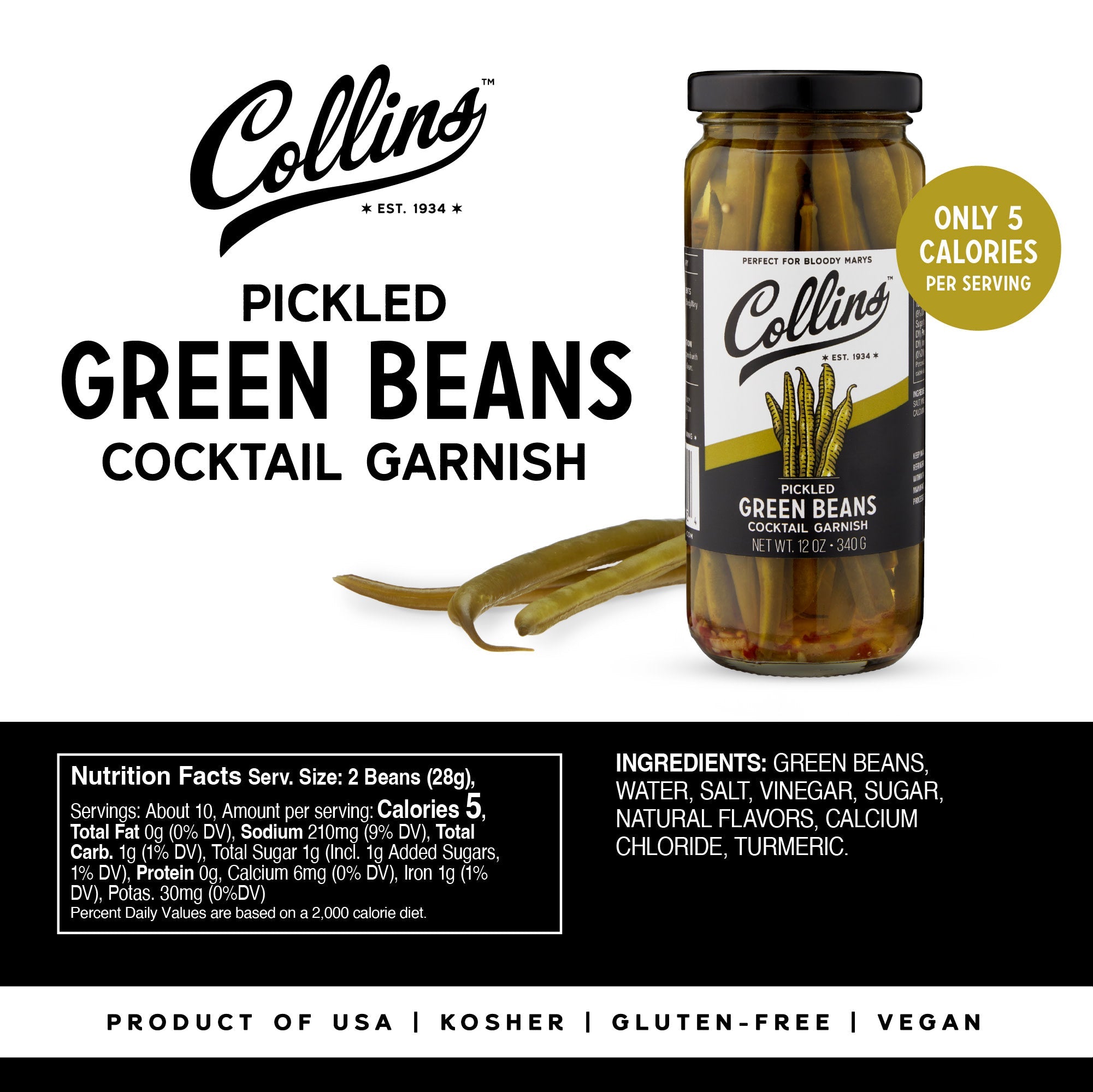 Gourmet Pickled Green Beans, 12 oz