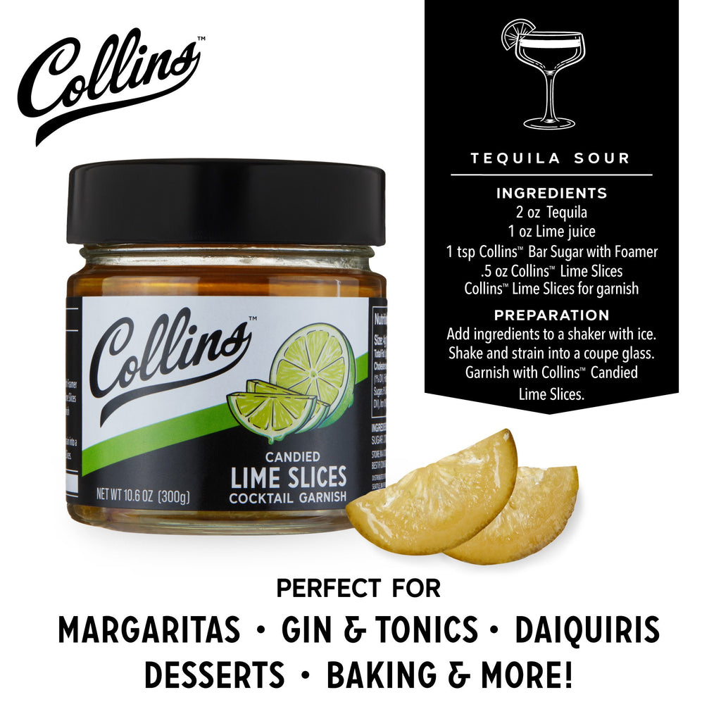 Collins Candied Lime Slices in Syrup 10.6 oz