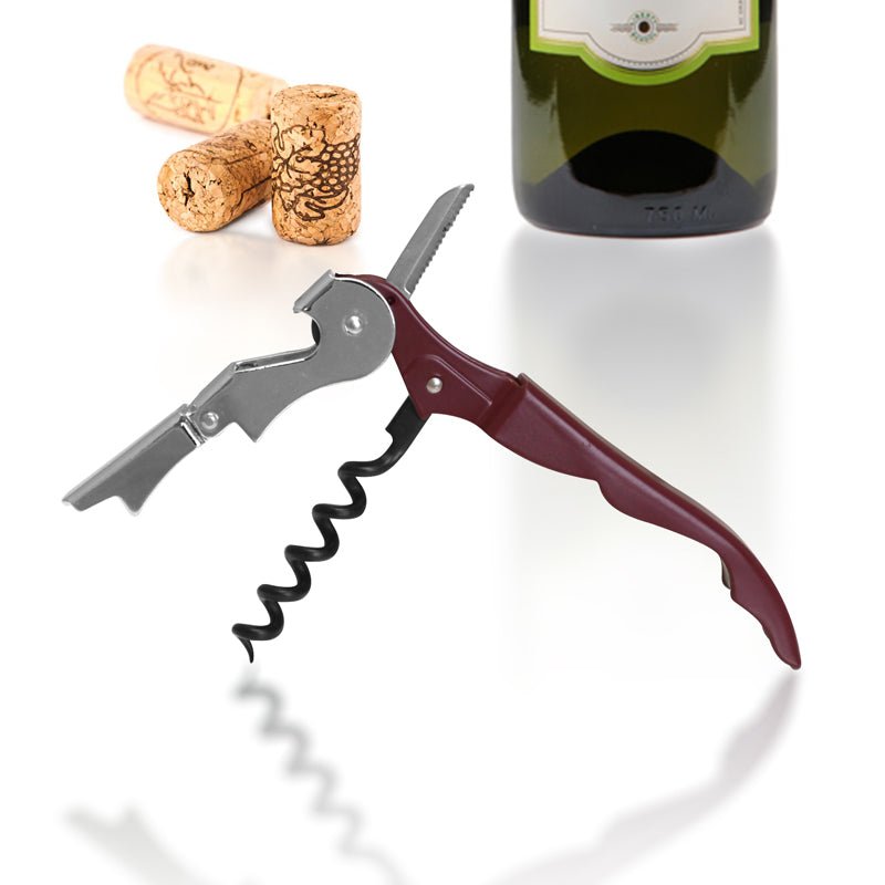 Corkscrews - Double Lever - Maroon, Stainless Steel and Black