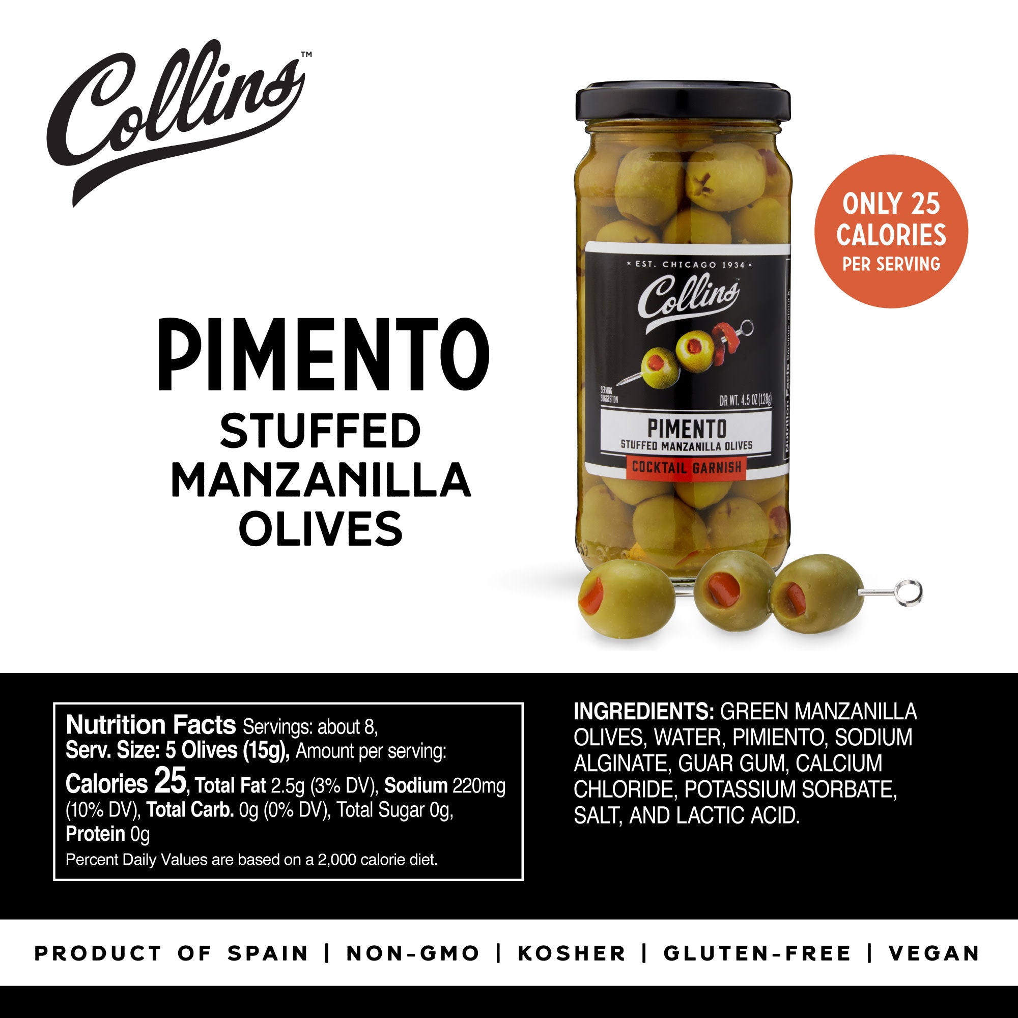 Manzanilla Martini Pimento Olives 5 oz