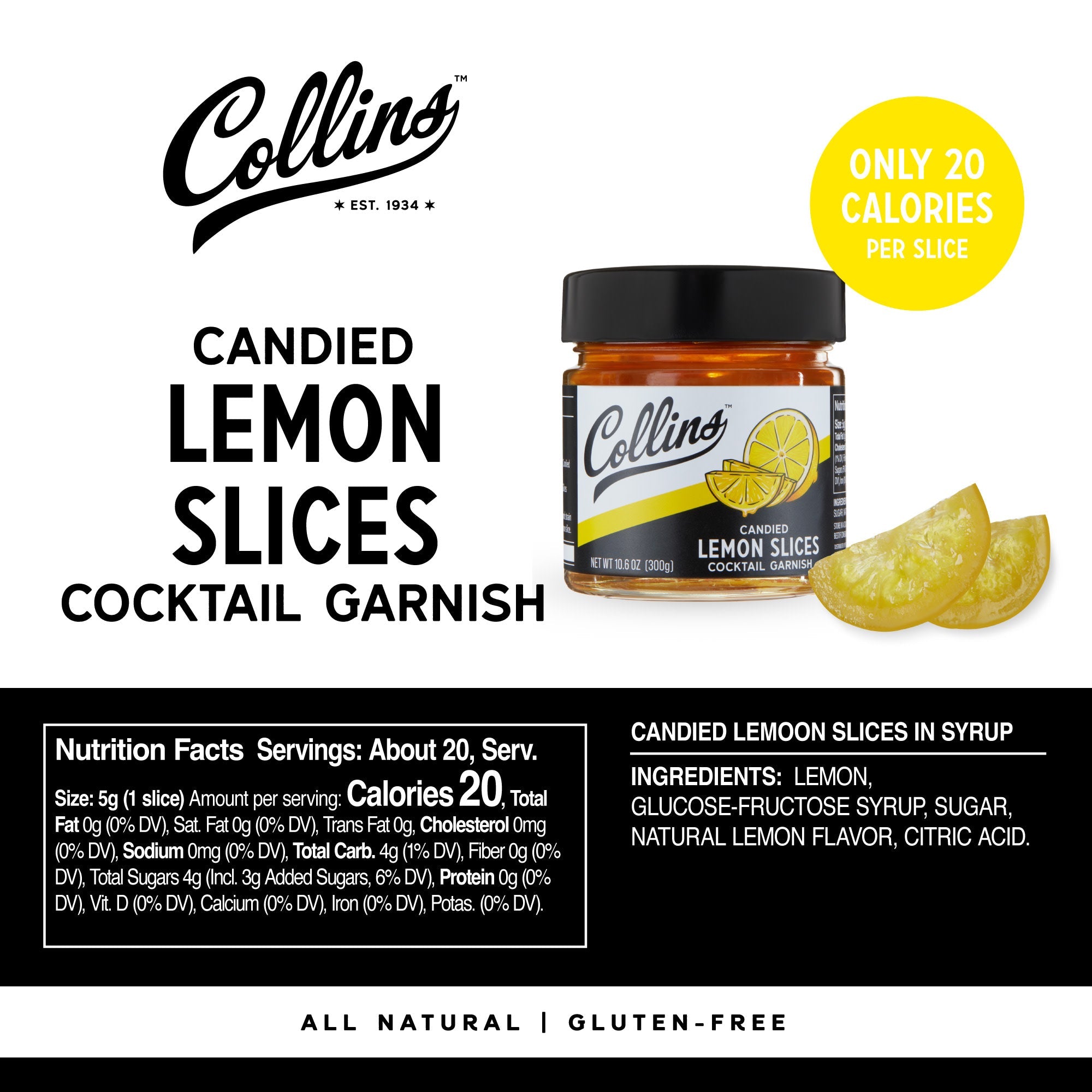 Candied Lemon Slices in Syrup 10.6 oz