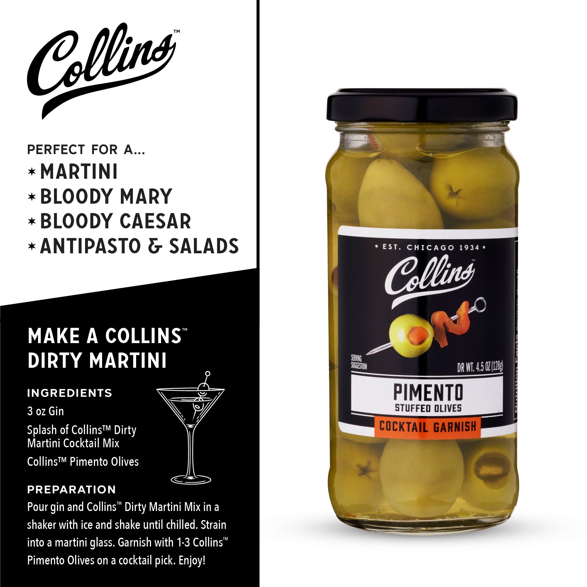 Gourmet Martini Pimento Olives 4.5 oz