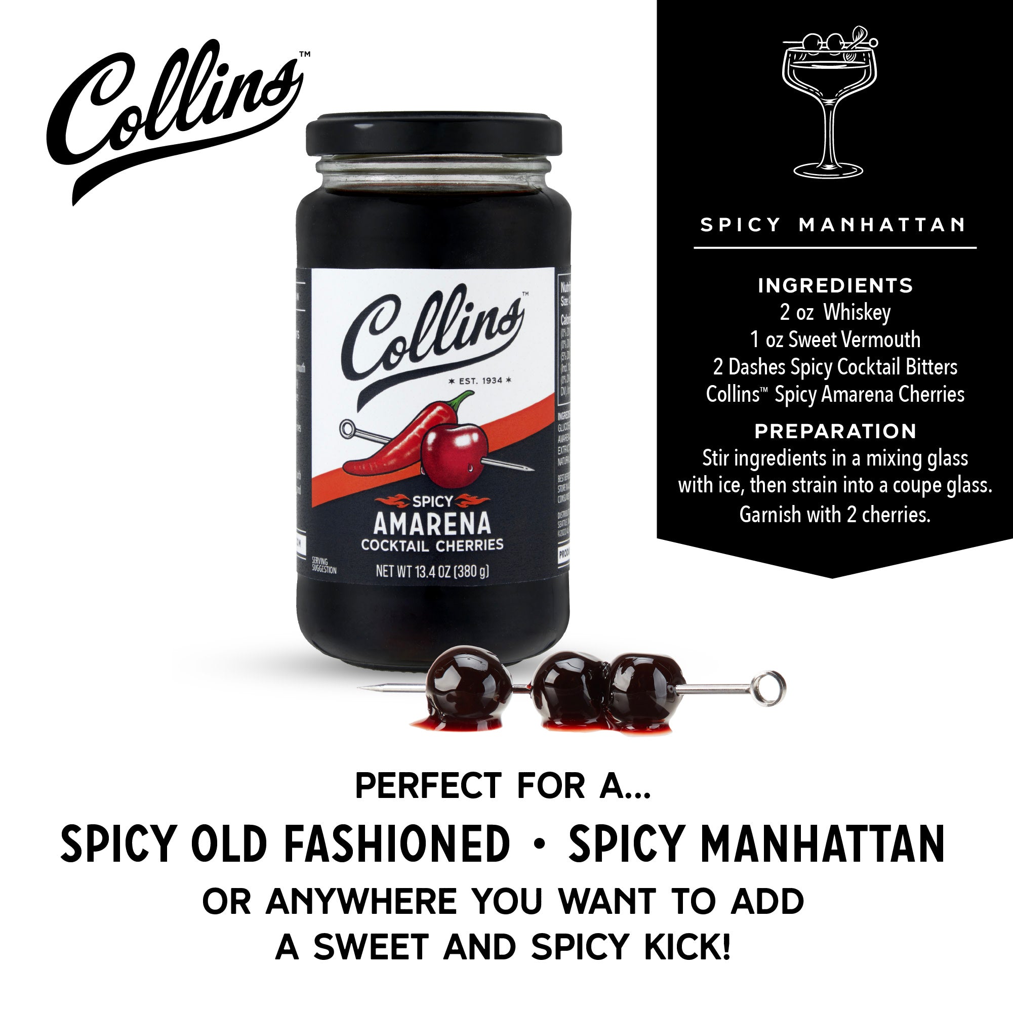 Spicy Amarena Cherries 13.4 oz