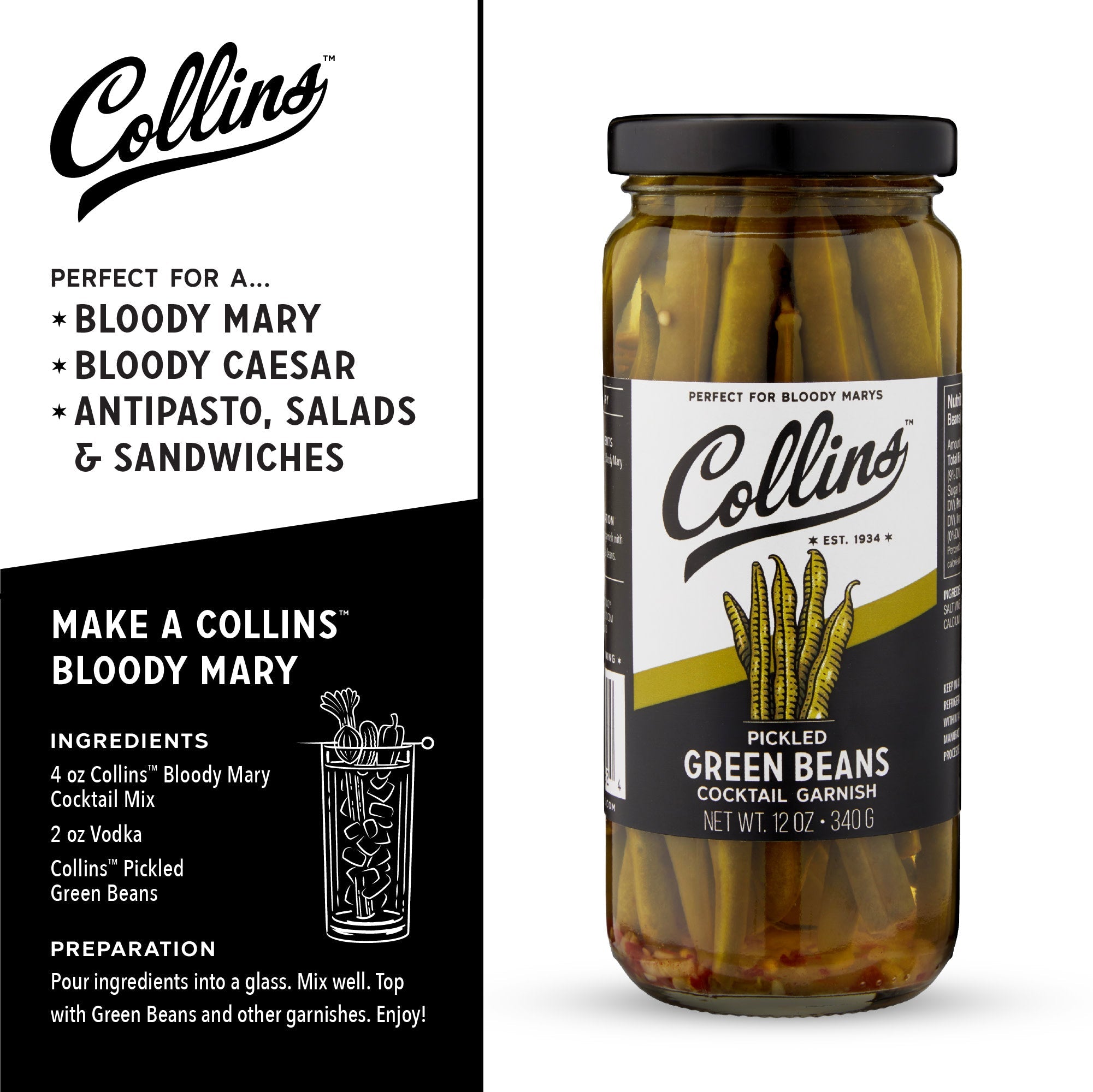Gourmet Pickled Green Beans, 12 oz